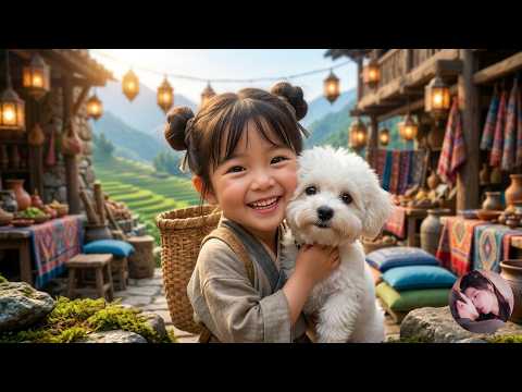 Bé 3 tuổi cùng sói trắng vào núi hái lượm làm giàu