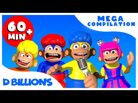 Monkey Puzzle! Cha-Cha, Chicky, Lya-Lya & Boom-Boom Dance | Mega Compilation | D Billions Kids Songs