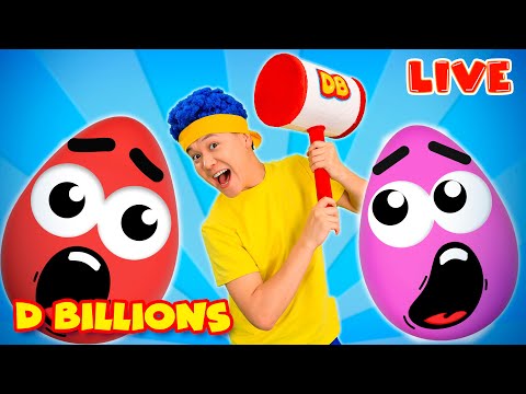 LIVE – D Billions Kids Songs | Let's See What's Inside the Surprise Egg!