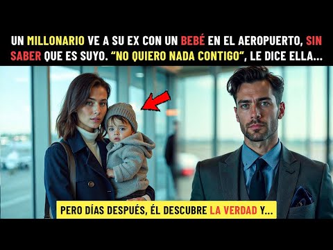 EN EL AEROPUERTO, UN MILLONARIO VE A SU EX CON UN BEBÉ... Y AL SABER QUE ES SUYO, TODO SE TRANSFORMA